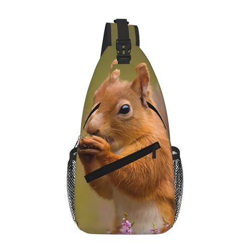 SMAZDFXX Süße Umhängetasche für Herren mit Eichhörnchen-Motiv, leichte Handy-Geldbörse, Schlüsseletui, Brusttasche für Reisen und Fitness SMAZDFXX Süße Umhängetasche für Herren mit Eichhörnchen-Motiv, leichte Handy-Geldbörse, Schlüsseletui, Brusttasche für Reisen und Fitness von SMAZDFXX