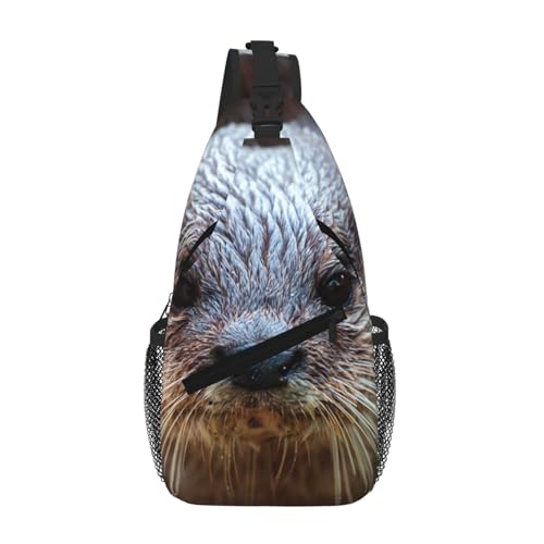 SMAZDFXX Süße Umhängetasche für Herren mit Otter-Motiv, leichte Handy-Geldbörse, Schlüsseletui, Brusttasche für Reisen und Fitness SMAZDFXX Süße Umhängetasche für Herren mit Otter-Motiv, leichte Handy-Geldbörse, Schlüsseletui, Brusttasche für Reisen und Fitness von SMAZDFXX