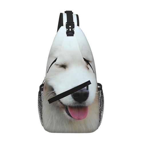 SMAZDFXX Süße Umhängetasche für Herren mit Samojeden-Hund, leichte Handy-Geldbörse, Schlüsseletui, Brusttasche für Reisen und Fitness SMAZDFXX Süße Umhängetasche für Herren mit Samojeden-Hund, leichte Handy-Geldbörse, Schlüsseletui, Brusttasche für Reisen und Fitness von SMAZDFXX