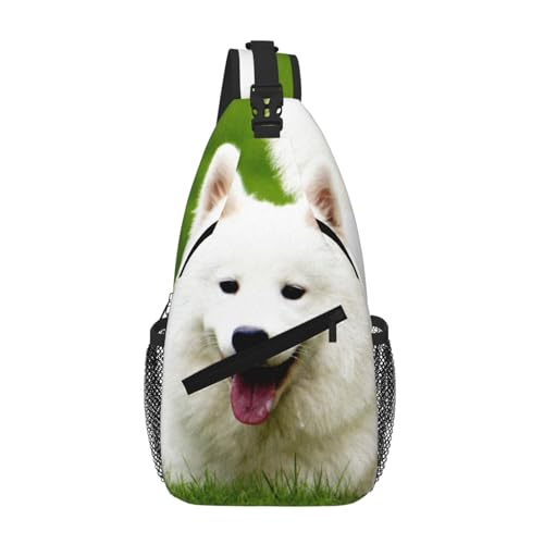 SMAZDFXX Süße Umhängetasche für Herren mit Samojeden-Hund, leichte Handy-Geldbörse, Schlüsseletui, Brusttasche für Reisen und Fitness SMAZDFXX Süße Umhängetasche für Herren mit Samojeden-Hund, leichte Handy-Geldbörse, Schlüsseletui, Brusttasche für Reisen und Fitness von SMAZDFXX