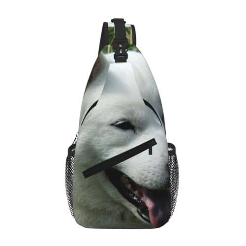SMAZDFXX Süße weiße Akita-Hunde-Umhängetasche für Herren, leichte Handy-Geldbörse, Schlüsseletui, Brusttasche für Reisen und Fitness SMAZDFXX Süße weiße Akita-Hunde-Umhängetasche für Herren, leichte Handy-Geldbörse, Schlüsseletui, Brusttasche für Reisen und Fitness von SMAZDFXX