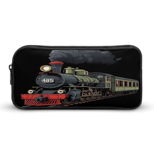 SMAZDFXX Tragbarer Dampfzug-Aufbewahrungs-Organizer für Erwachsene, Federmäppchen für die Uni, Federmäppchen mit robustem Reißverschluss von SMAZDFXX