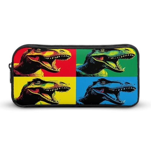 SMAZDFXX Tragbarer T-Rex-Dinosaurier-Aufbewahrungs-Organizer für Erwachsene, Federmäppchen für die Uni, Federmäppchen mit robustem Reißverschluss von SMAZDFXX
