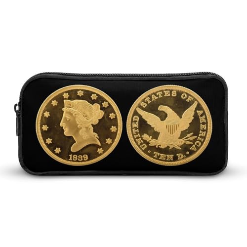 SMAZDFXX Tragbares Federmäppchen für 10 Münzen, kleine Stifttasche, Bleistifttasche, Make-up-Tasche, Box-Organizer von SMAZDFXX