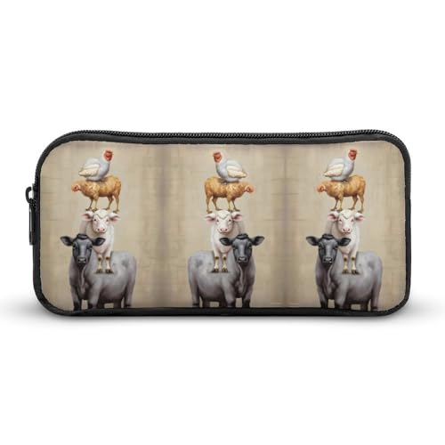 SMAZDFXX Tragbares Federmäppchen mit Bauernhoftieren, kleine Stifttasche, Bleistifttasche, Make-up-Tasche, Box-Organizer von SMAZDFXX
