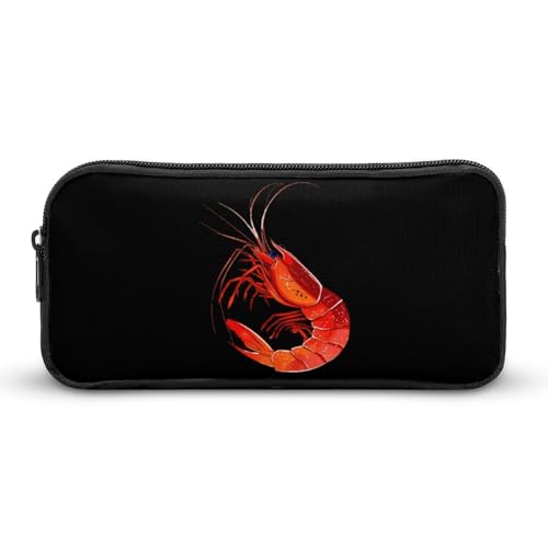 SMAZDFXX Tragbares Federmäppchen mit Garnelen und Meeresfrüchten, kleine Stifttasche, Bleistifttasche, Make-up-Tasche, Box-Organizer von SMAZDFXX