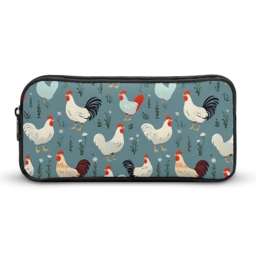 SMAZDFXX Tragbares Federmäppchen mit Hühnern und Eiern, kleine Stifttasche, Bleistifttasche, Make-up-Tasche, Box-Organizer von SMAZDFXX