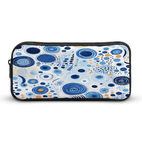 SMAZDFXX Tragbares Federmäppchen mit Punkten und Kreisen, kleine Stifttasche, Bleistifttasche, Make-up-Tasche, Box-Organizer von SMAZDFXX