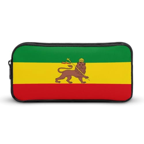 SMAZDFXX Tragbares Federmäppchen mit Rastafari-Löwenflagge, kleine Stifttasche, Bleistifttasche, Make-up-Tasche, Box-Organizer von SMAZDFXX