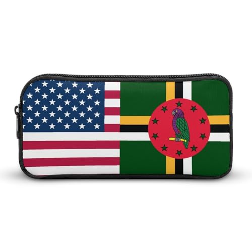 SMAZDFXX Tragbares Federmäppchen mit US-Dominikanische Flagge, kleine Stifttasche, Bleistifttasche, Make-up-Tasche, Box-Organizer von SMAZDFXX