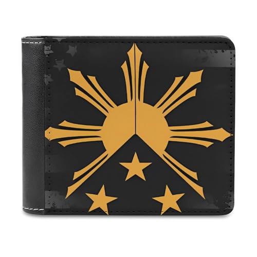 SMAZDFXX Tribal Philippines Filipino US Flag Slim Herren-Geldbörse aus PU-Leder mit 6 Kartenfächern und Geldklammer von SMAZDFXX