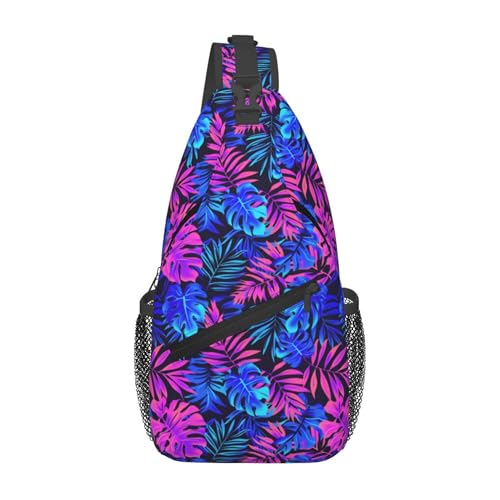 SMAZDFXX Tropical Hawaii Neon Palm Leaves Umhängetaschen für Damen und Herren, Schultertasche, Reise-Rucksack, Freizeit, Sport, Laufen, Outdoor, Wandern SMAZDFXX Tropical Hawaii Neon Palm Leaves Umhängetaschen für Damen und Herren, Schultertasche, Reise-Rucksack, Freizeit, Sport, Laufen, Outdoor, Wandern von SMAZDFXX