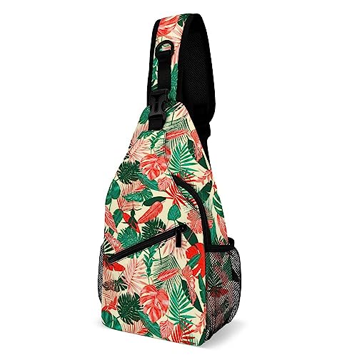 SMAZDFXX Tropische Umhängetaschen, Schulterrucksack, Reise- und Wander-Brusttasche, Tagesrucksack SMAZDFXX Tropische Umhängetaschen, Schulterrucksack, Reise- und Wander-Brusttasche, Tagesrucksack von SMAZDFXX