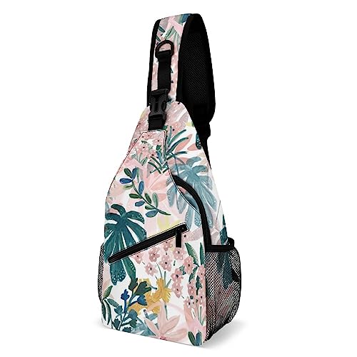SMAZDFXX Tropische Umhängetaschen, Schulterrucksack, Reise- und Wander-Brusttasche, Tagesrucksack SMAZDFXX Tropische Umhängetaschen, Schulterrucksack, Reise- und Wander-Brusttasche, Tagesrucksack von SMAZDFXX