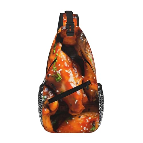 SMAZDFXX Umhängetasche für Herren mit Hühnerflügel-Muster, leichte Handy-Geldbörse, Schlüsseletui, Brusttasche für Reisen und Fitness SMAZDFXX Umhängetasche für Herren mit Hühnerflügel-Muster, leichte Handy-Geldbörse, Schlüsseletui, Brusttasche für Reisen und Fitness von SMAZDFXX