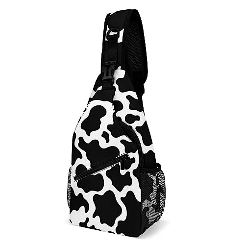 SMAZDFXX Umhängetasche mit Kuh-Print, kleine Schultertasche, Brustrucksack, lässiger Tagesrucksack für Reisen und Wandern von SMAZDFXX