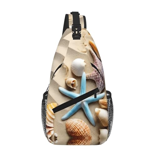 SMAZDFXX Umhängetasche mit Muschel-Aufdruck, diagonal, robust und bequem für Reisen und den täglichen Gebrauch von SMAZDFXX
