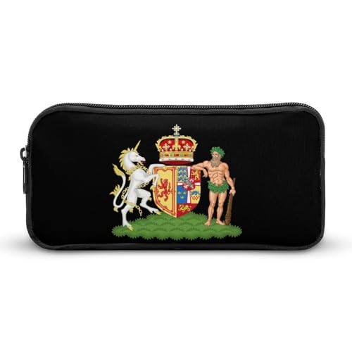 SMAZDFXX Wappen der Königin von Schottland, tragbares Federmäppchen, kleine Stifttasche, Bleistifttasche, Make-up-Tasche, Box-Organizer von SMAZDFXX