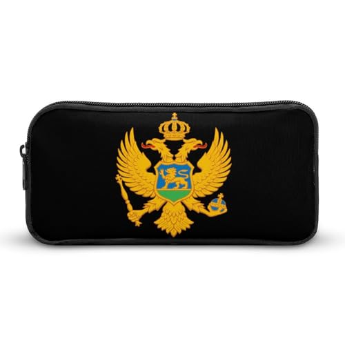 SMAZDFXX Wappen von Montenegro, tragbares Federmäppchen, kleine Stifttasche, Bleistifttasche, Make-up-Tasche, Box-Organizer von SMAZDFXX
