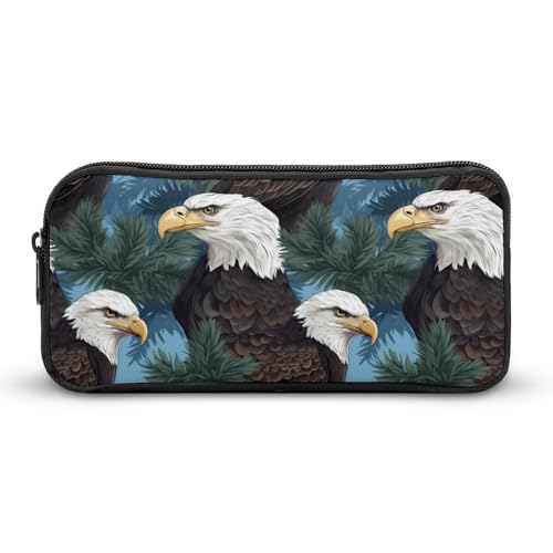 SMAZDFXX Weißkopfseeadler, tragbares Federmäppchen, kleine Stifttasche, Bleistifttasche, Make-up-Tasche, Box-Organizer von SMAZDFXX
