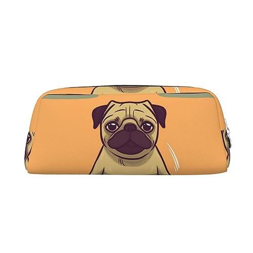 SMAZDFXX Yoga-Mops-Make-up-Tasche für Damen und Herren, Federmäppchen, Reise-Kosmetiktasche, Kulturbeutel mit Reißverschluss, ästhetische Stifttaschen, Leder-Münzbeutel SMAZDFXX Yoga-Mops-Make-up-Tasche für Damen und Herren, Federmäppchen, Reise-Kosmetiktasche, Kulturbeutel mit Reißverschluss, ästhetische Stifttaschen, Leder-Münzbeutel von SMAZDFXX