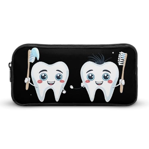 SMAZDFXX Zahnarzt Cartoon Tragbare Federmäppchen Kleine Stifttasche Bleistifttasche Make-up-Tasche Box Organizer von SMAZDFXX