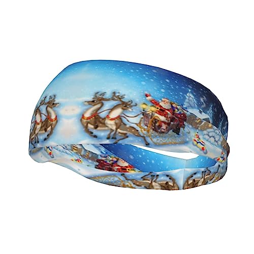 Weihnachts-Stirnbänder mit Schneeflockenmotiv, rutschfestes Lauf-Stirnband, dehnbares Schweißband, modische Stirnbänder, Herren-Schweißband von SMAZDFXX