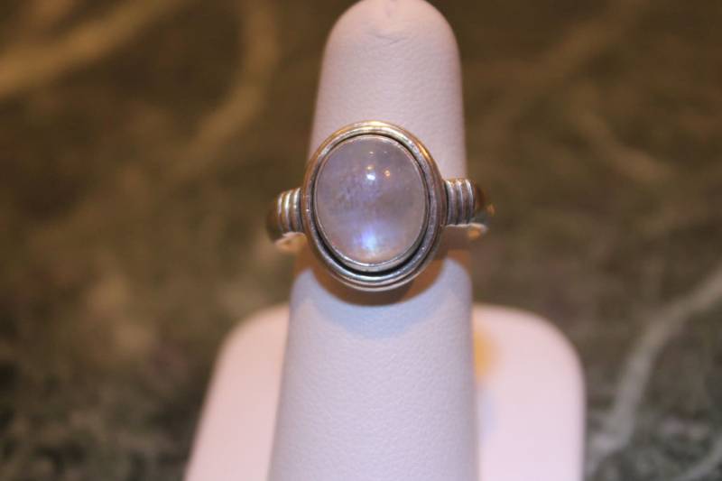 Blauer Mondstein Sterling Ring von SMBJewelry