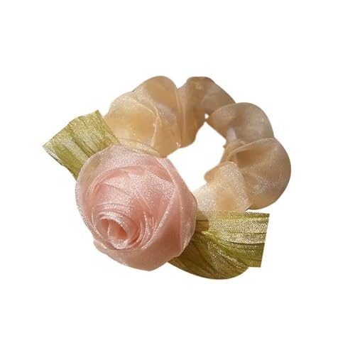 Haar Gummibänder2Pcs Rose Blume Stirnband Für Frauen Mit Pferdeschwanz Haar Seil Dickdarm Haar Ring Elastische Gummiband Kopfschmuck von SMED