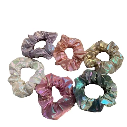 Haarseil Haarband6Pcs Bunte Perlglanz Haar Ring Haar Seil Glänzend Frauen Dickdarm Ring Haar Zubehör von SMED