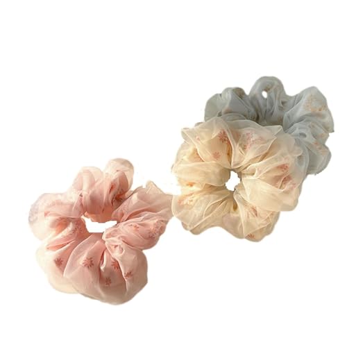 Haarseil3Pcs Blume Mesh Ball Kopf Dickdarm Haar Ring Frauen Haar Seil Pferdeschwanz Kopf Seil von SMED