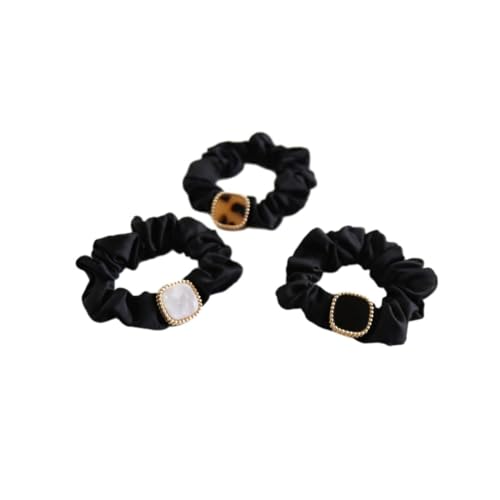 Rutschfesten Haarbänder3Pcs Dickdarm Ring Haar Seil Frauen Satin Haar Ring Krawatte Stirnband Frauen Haar Zubehör Ball Kopfschmuck von SMED