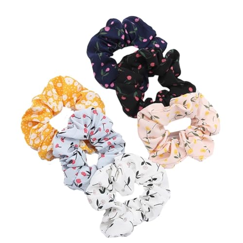 Rutschfesten Haarbänder6Pcs Floral Dickdarm Haar Seil Frauen Stirnband Frauen Haar Zubehör Dickdarm Haar Ring von SMED