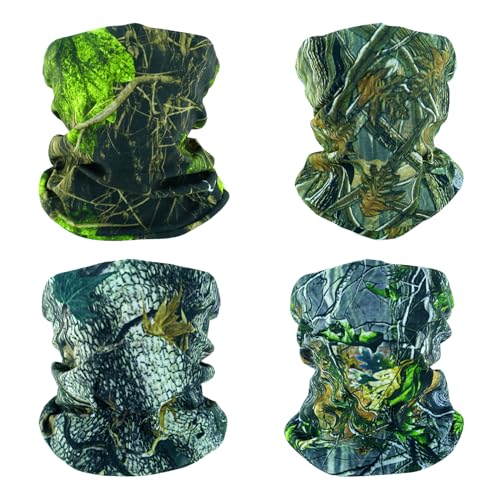 SMEHCF 4 Mehrzweck Bandanas für Damen Herren Stirnband Sturmhaube Haar Kopftuch Gesicht Halbmaske Halsmanschetten atmungsaktiv wiederverwendbar waschbar Camo Forest von SMEHCF
