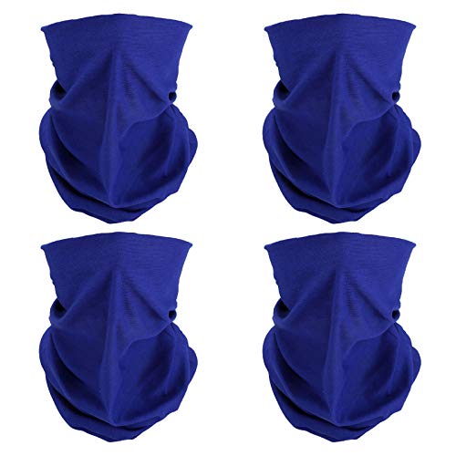 SMEHCF 4 Multifunktionstuch Gesichtsmaske Motorradmaske Sportmaske Sturmmaske Maske Halsmanschette Schal Bandana für Damen Herren Blau von SMEHCF