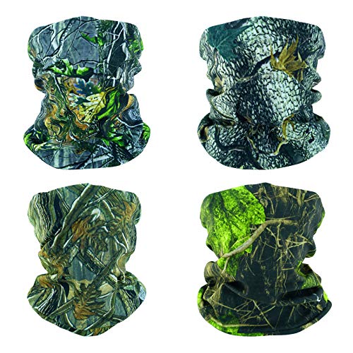 SMEHCF 4 Multifunktionstuch Gesichtsmaske Motorradmaske Sportmaske Sturmmaske Maske Halsmanschette Schal Bandana für Damen Herren Camo Tarnung Camouflage Herbst Winter Wald Dschungel von SMEHCF