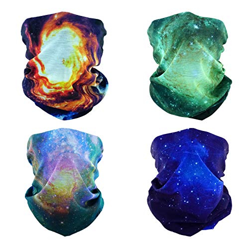 SMEHCF 4 Multifunktionstuch Gesichtsmaske Motorradmaske Sportmaske Sturmmaske Maske Halsmanschette Schal Bandana für Damen Herren Galaxis Star Milchstraße Universum Weltraum Supernova Weißer Zwerg von SMEHCF