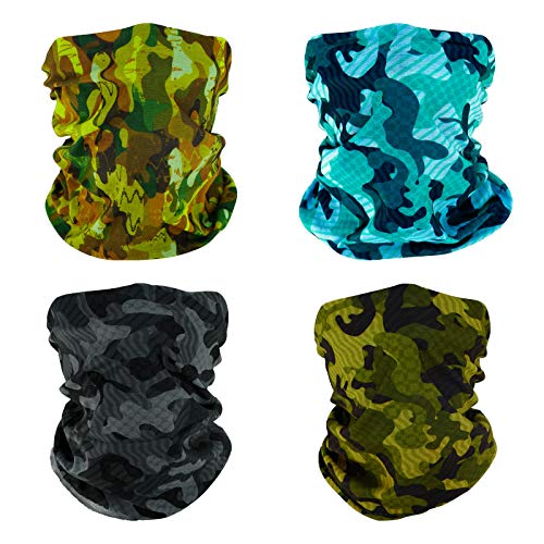 SMEHCF 4 Multifunktionstuch Gesichtsmaske Motorradmaske Sportmaske Sturmmaske Maske Halsmanschette Schal Bandana für Damen Herren Schnee Sumpf Wald Ozean Camo Tarnung Camouflage von SMEHCF