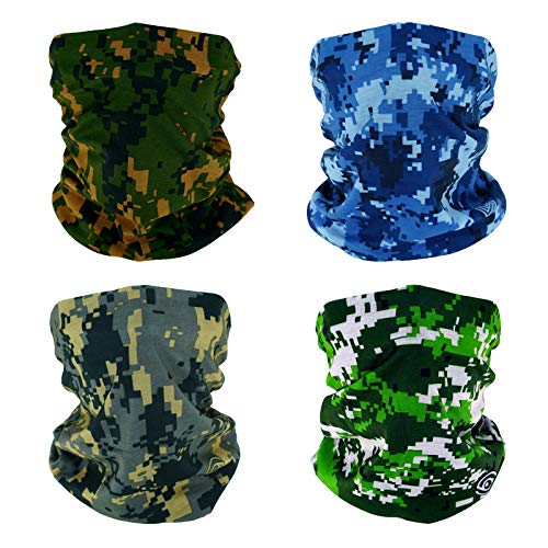 SMEHCF 4 Multifunktionstuch Gesichtsmaske Motorradmaske Sportmaske Sturmmaske Maske Halsmanschette Schal Bandana für Damen Herren Sumpf Wald Ozean Digital Camo Camouflage Tarnung von SMEHCF