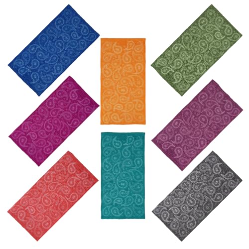 SMEHCF 8 Mehrzweck Bandanas für Damen Herren Stirnband Sturmhaube Haar Kopftuch Gesicht Halbmaske Halsmanschetten atmungsaktiv wiederverwendbar waschbar Rot Schwarz Grün Blau Lila Cashew Blume von SMEHCF