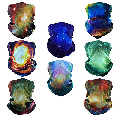 SMEHCF 8 Multifunktionstuch Gesichtsmaske Motorradmaske Sportmaske Sturmmaske Maske Halsmanschette Schal Bandana für Damen Herren Galaxis Star Milchstraße Universum Weltraum Supernova Weißer Zwerg von SMEHCF