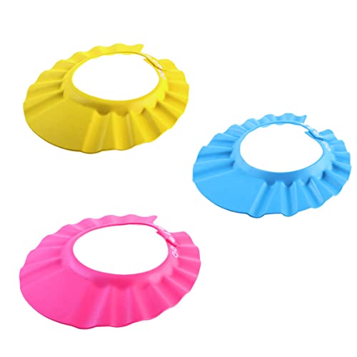 Babypartykappe Kleinkind Haarwäsche Schild Baby Shampoo Cap Verstellbare Duschhut Weiche Haarwaschhilfen für Kinder Kleinkinder 3pcs von SMELEYOU