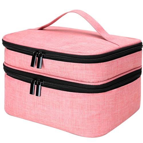 Nagellack Organizer hält 30 Flaschen (15 ml/0,5 FL.oz) Nagellackstapfen 2 Schichten Abnehmbarer Nagel-Kit-Beutel mit verstellbaren Trennwänden Style-3 von SMELEYOU