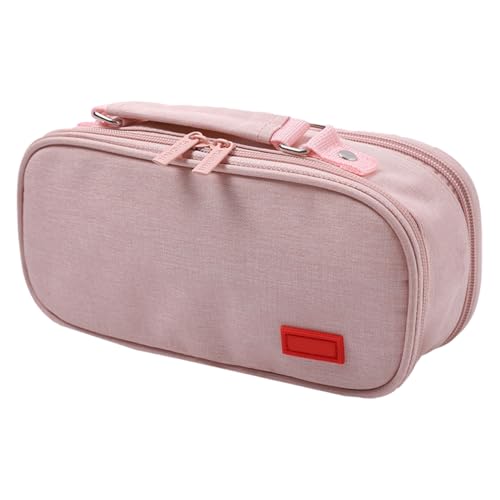 SMELEYOU Canvas Bleistiftbeutel 5 schichtige Leinwand Bleistift mit großer Kapazität hält 200 Stifte Schulversorgung mit Griff für Mädchen Jungen Erwachsene von SMELEYOU