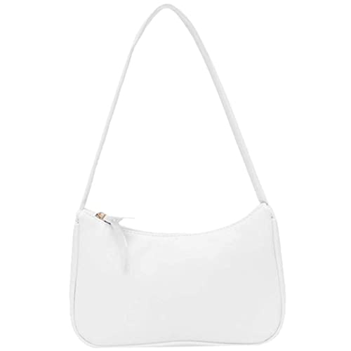 SMELEYOU Frauen Umhängetasche Retro PU Leder Lady Bag Frauen Handtasche Mode Unterarm Bag Frauen Achselhänder weiß weiß von SMELEYOU