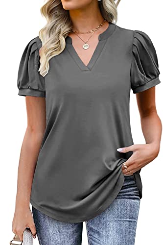 SMENG Damen Pullover blusen Oversized t-Shirts Damenmode Light in The Box Casual tschirt lang Grinch swat top Sommer locker Oberteil Grau L von SMENG