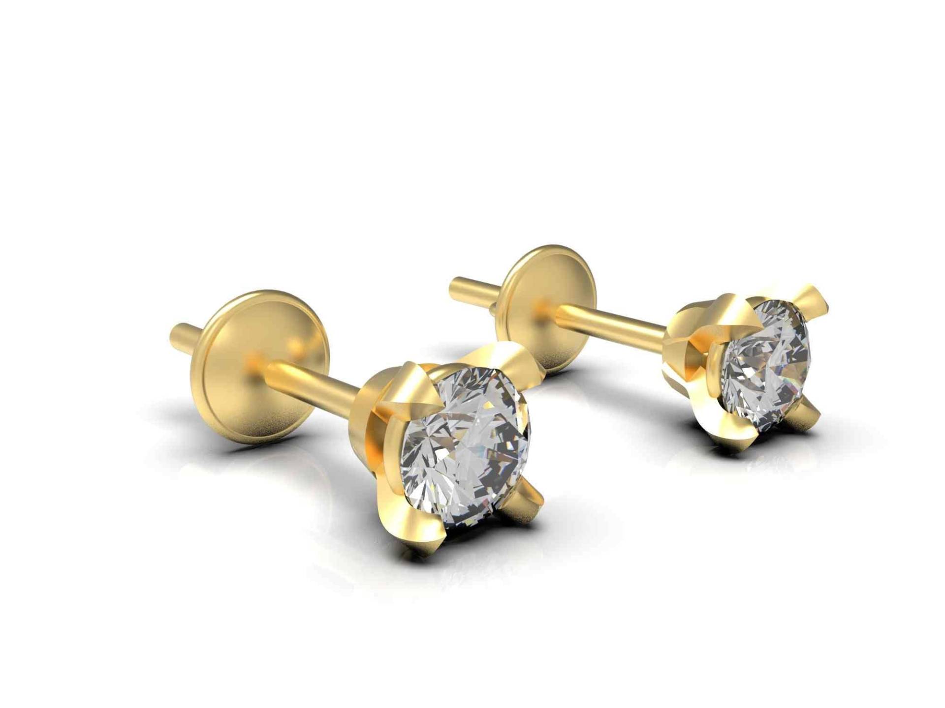 0, 40 Karat Natürliche Diamant Ohrstecker Für Frauen Und Mädchen/14K Gold Runde von SMGEMSIndia