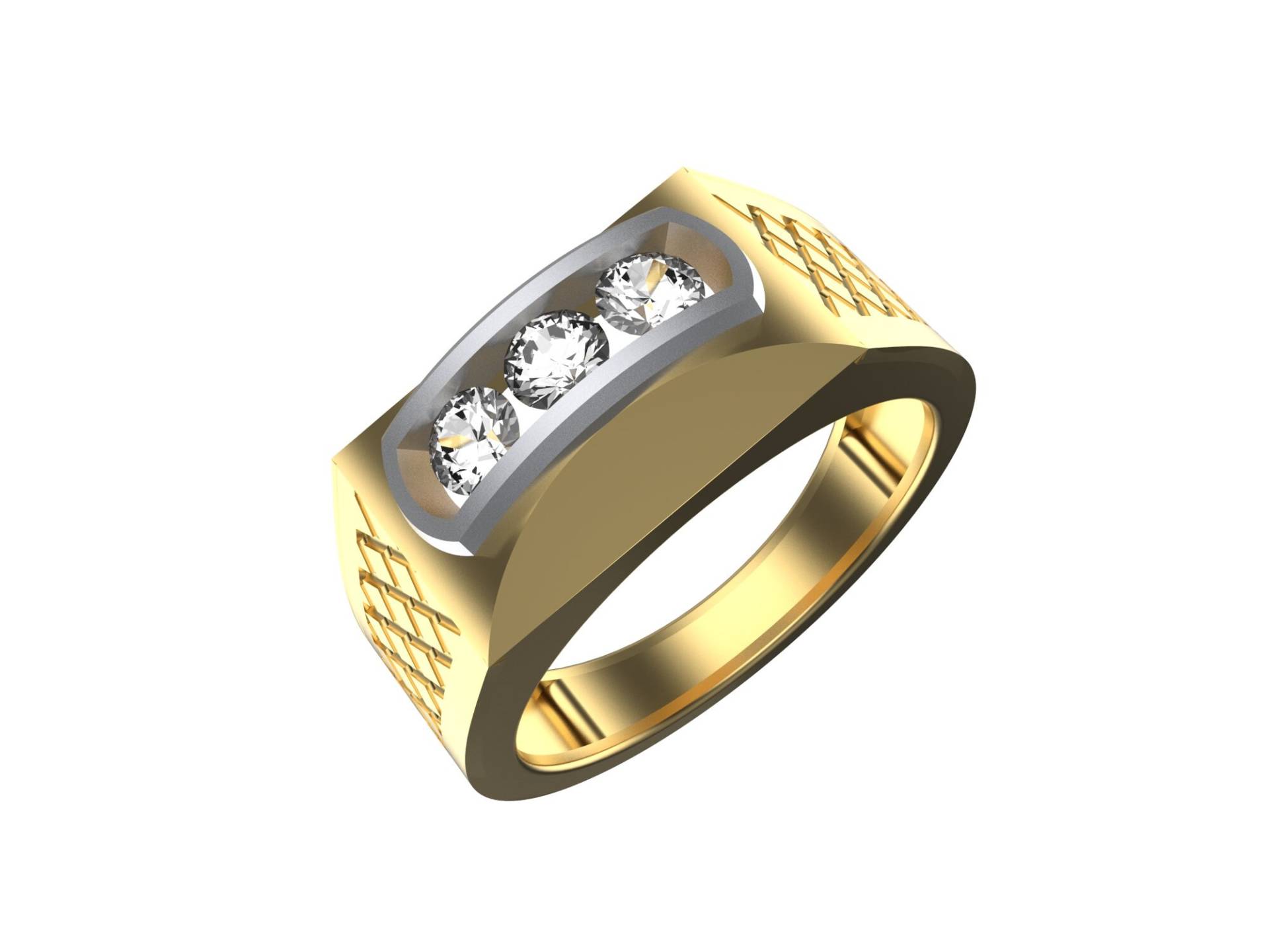 0.75 Karat Natürlicher Diamant Herren Ehering in Gold/Geschenk Hochzeitstag April Geburtsstein Ring von SMGEMSIndia