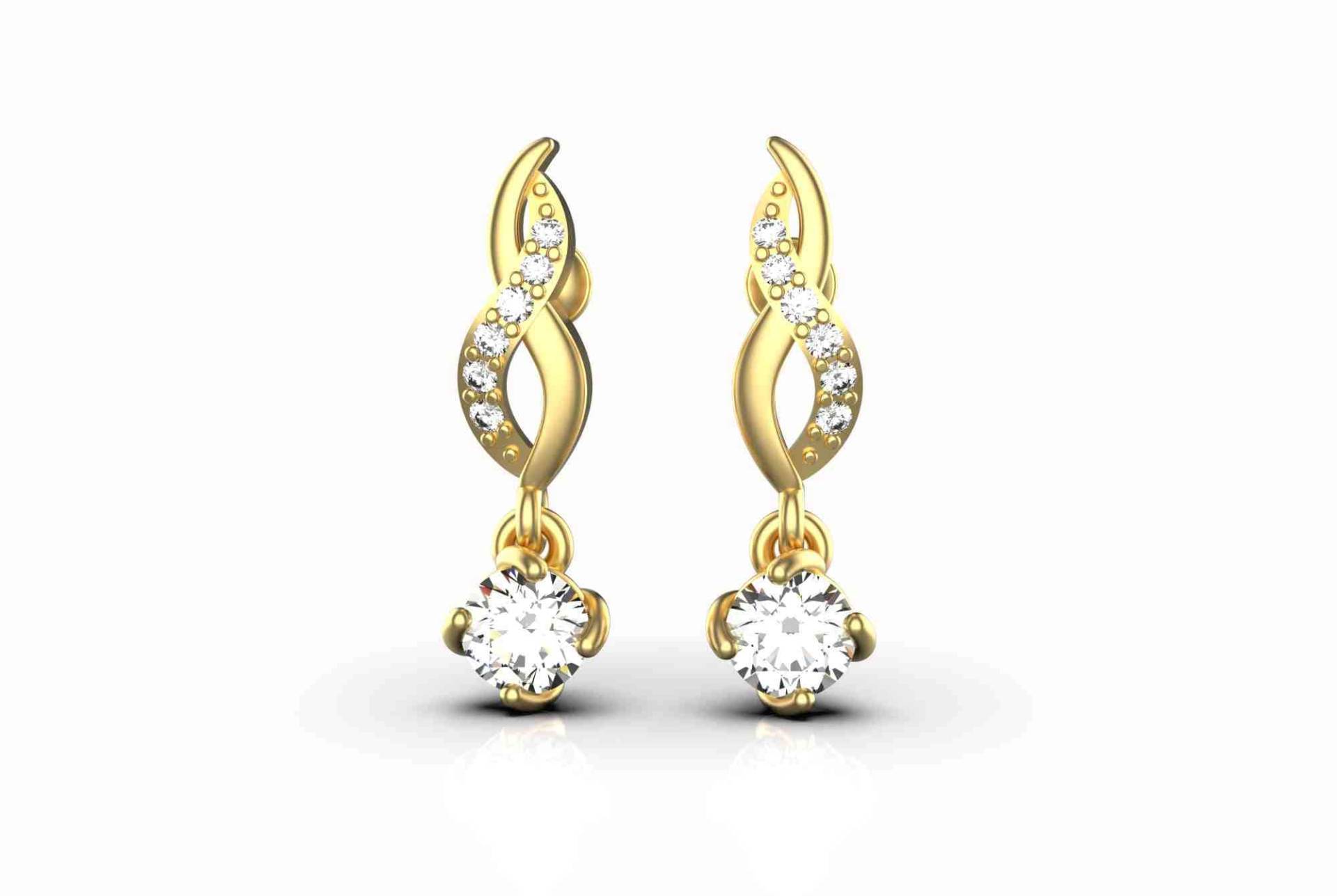 Natürliche Diamant Ohrringe in 14K Solid Gold Für Frauen Und Mädchen / von SMGEMSIndia