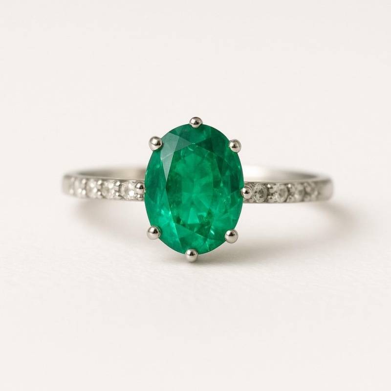 Natürlicher Smaragd Ring/14K Goldring Verlobungsring Für Frau Und Mädchen Diamant Ehering Mai Geburtsstein von SMGEMSIndia